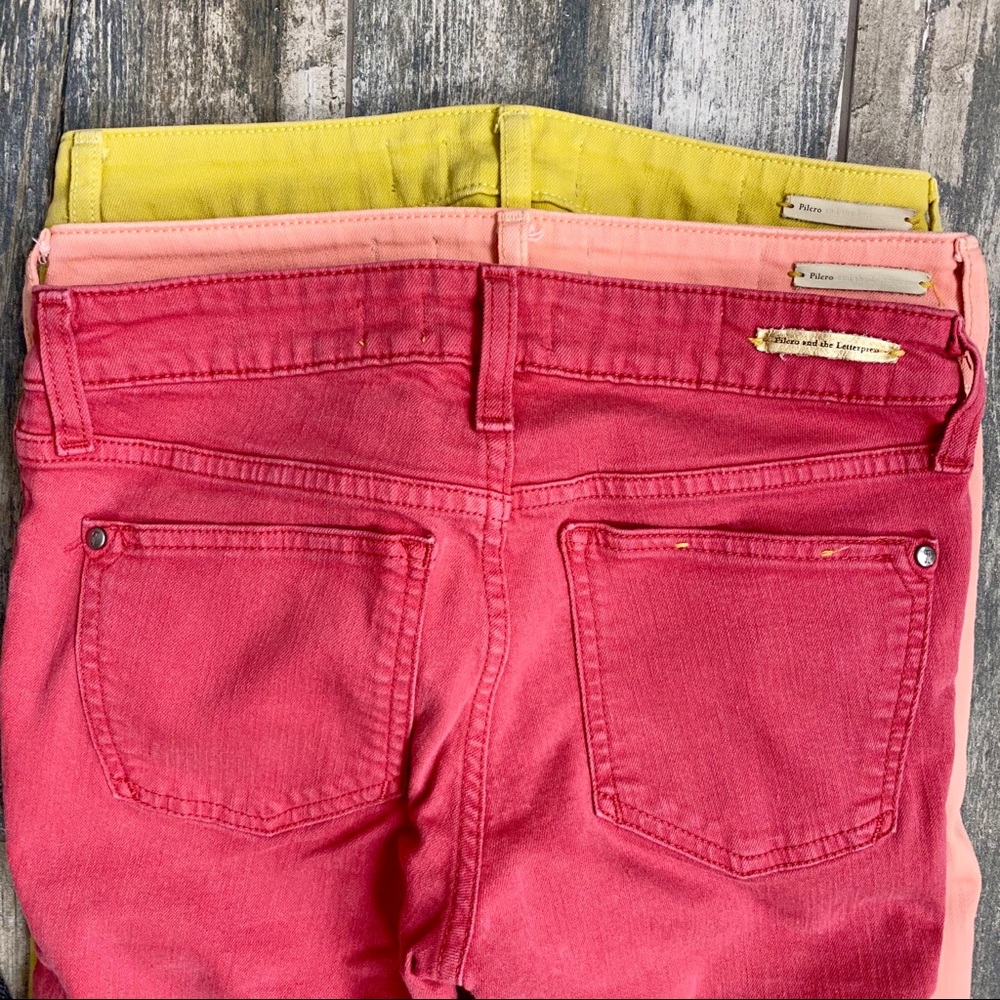 Anthropologie Pilcro Jeans Bundle Size 25 – 3 Pairs Colorful Skinny Denim